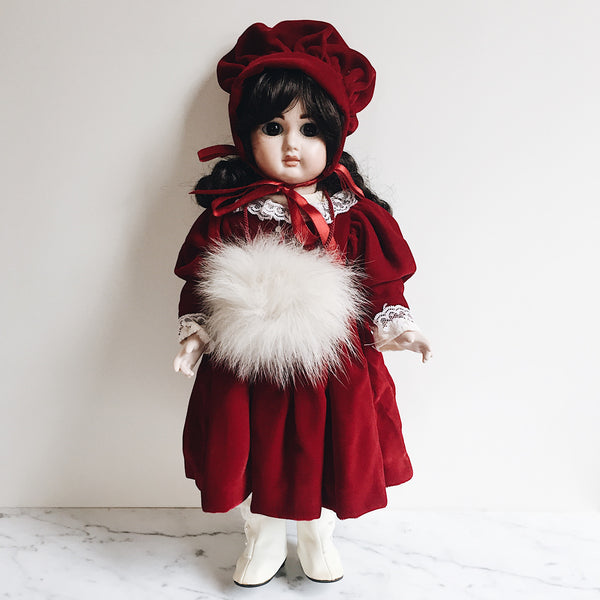 Vintage Eaton Beauty Cherry Red Porcelain Doll