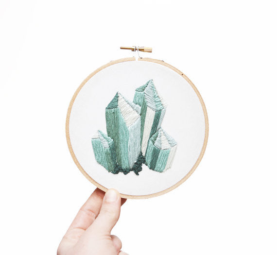 Emerald Crystal Embroidery - 9"