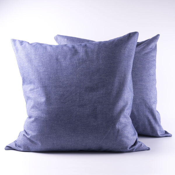 Slate Blue Flannel Cushion Covers