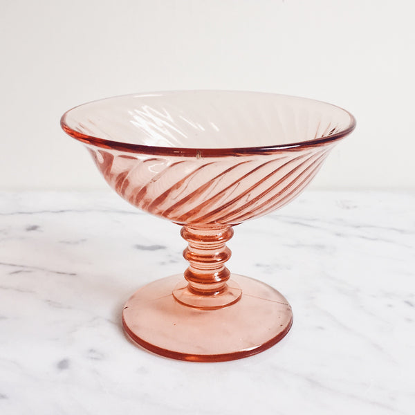 Pink Intoxication Antique Glass Footed Sherbert
