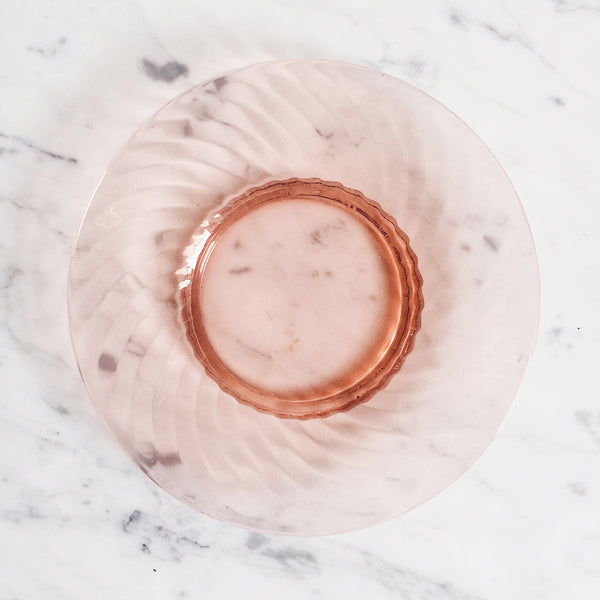 Pink Intoxication Antique Glass Bread Plate