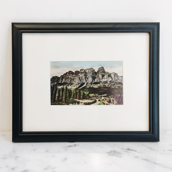 Castle Mountain Vintage Framed Print